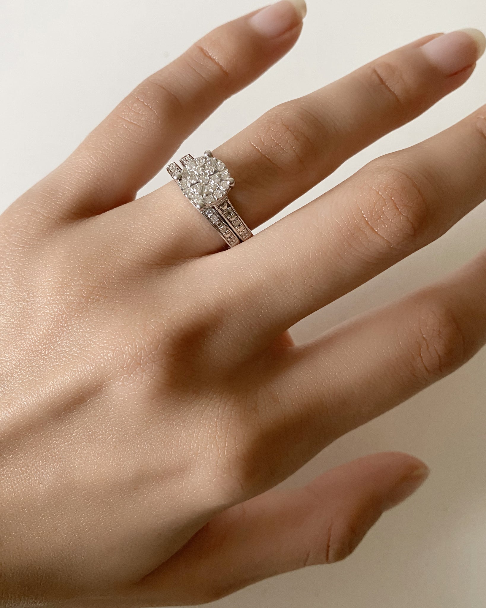 Sterling Silver 1 3 Carat Diamond Bridal Ring Set Grahams Jewellers
