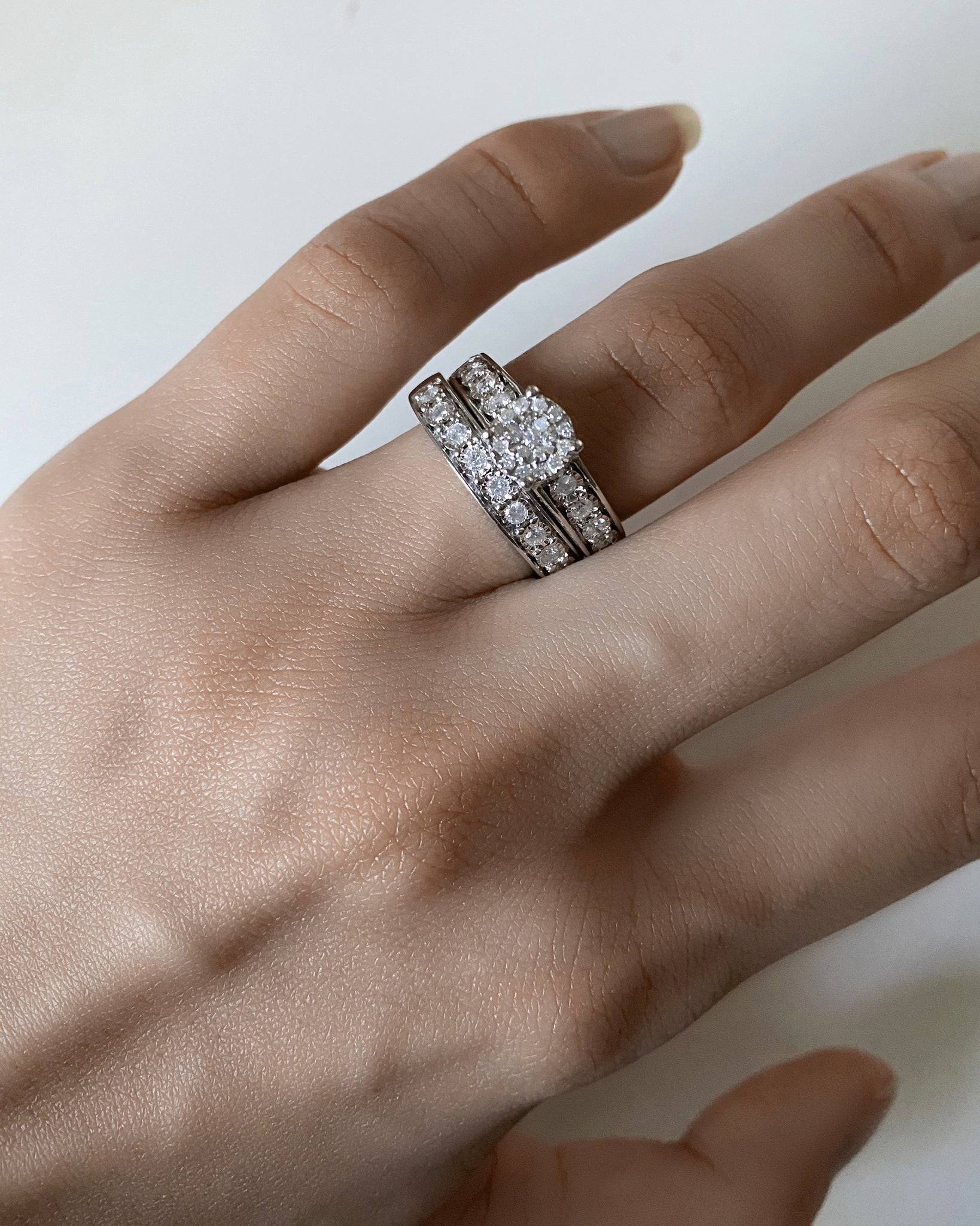 Sterling silver on sale diamond bridal sets