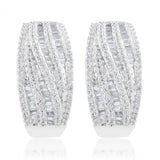Sterling Silver 1 Carat Diamond Hoop Earrings