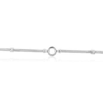 Sterling Silver Double Snake and Disc Bracelet