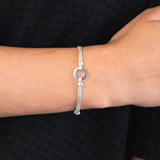 Sterling Silver Double Snake and Disc Bracelet