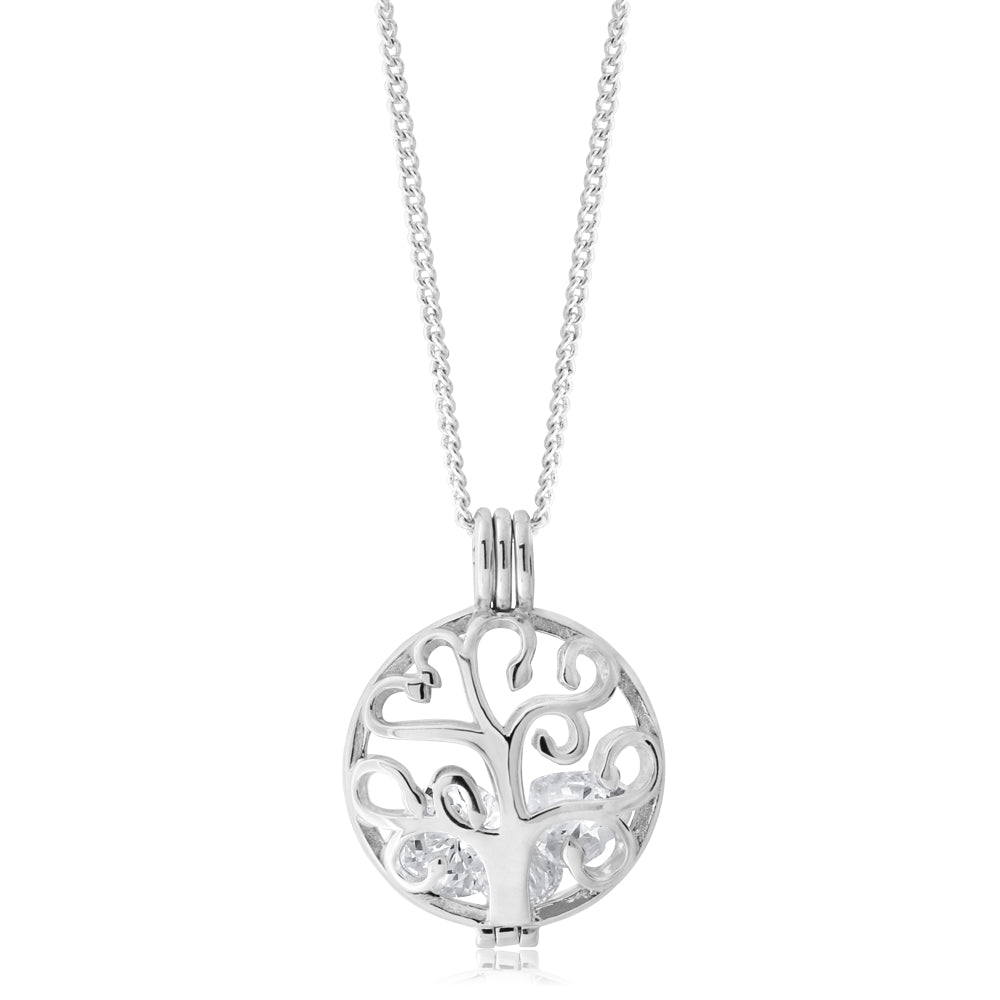 Sterling Silver Zirconia Encased Tree of Life Pendant