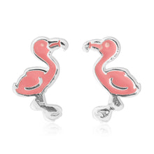 Load image into Gallery viewer, Sterling Silver Pink Flamingo Stud Earrings