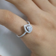 Load image into Gallery viewer, Sterling Silver Zirconia Pear Halo Ring *Resize 1-2 Sizes Up*