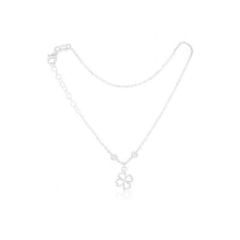 Load image into Gallery viewer, Sterling Silver Open 4 Leaf Clover 24cm Anklet