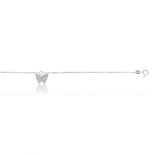 Load image into Gallery viewer, Sterling Silver Butterfly Charm 25cm Anklet