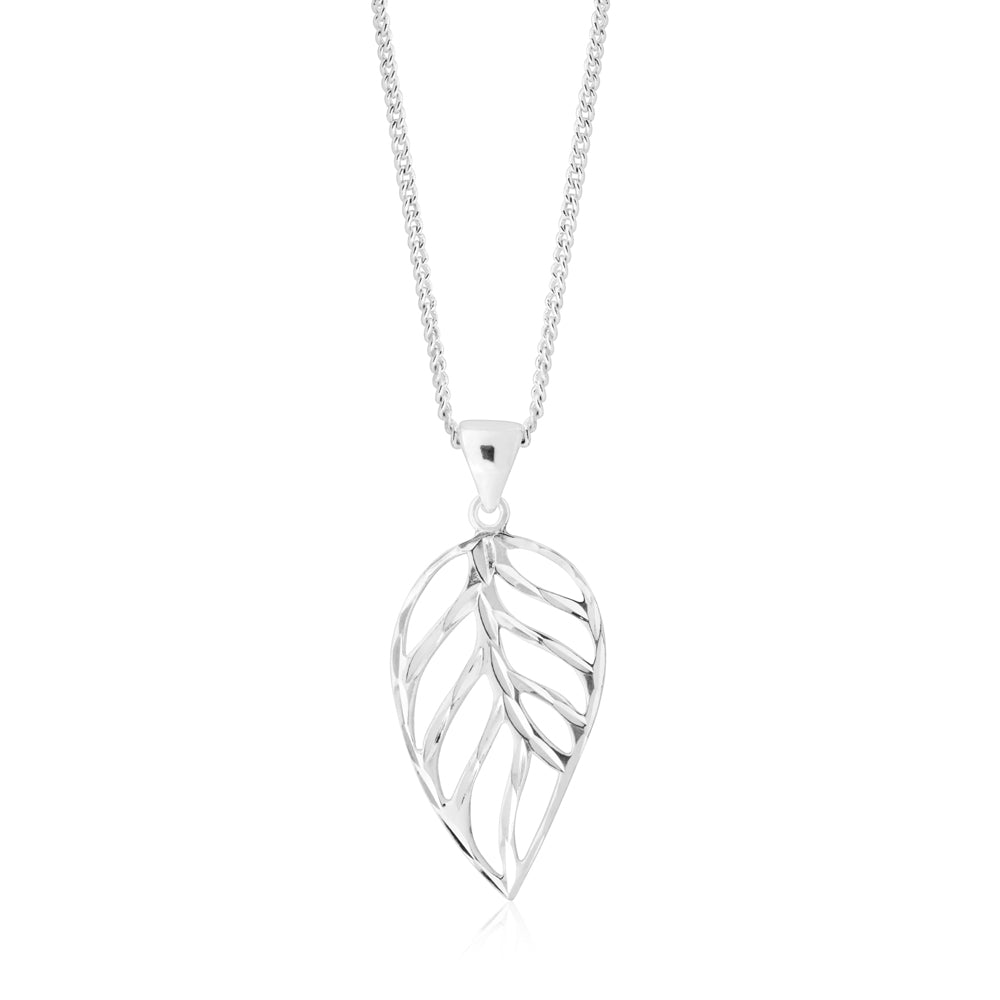 Sterling Silver Open Leaf Pendant