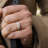 Sterling Silver Zirconia Princess Cut Trilogy Ring