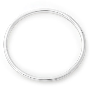 Sterling Silver Solid 4mm x 65mm Round Golf Bangle