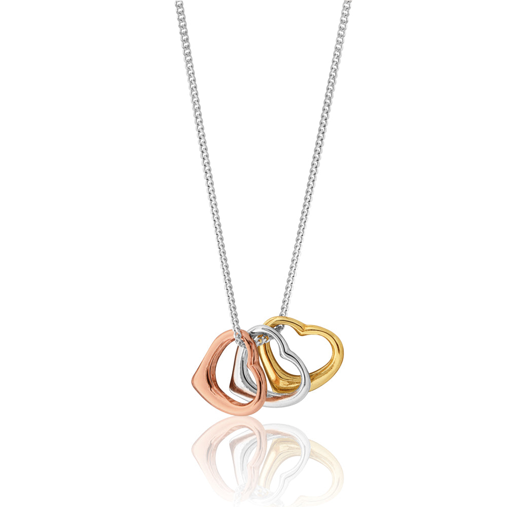Double heart shop rose gold necklace