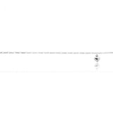 Sterling Silver Heart Charm 25cm Figaro Anklet