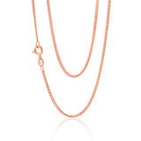 Sterling Silver Rose Plated 50 Gauge 55cm Curb Dicut Chain