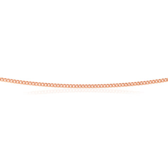 Sterling Silver Rose Plated 50 Gauge 55cm Curb Dicut Chain