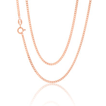 Load image into Gallery viewer, Sterling Silver Rose Plated 60 Gauge 50cm Curb Dicut Chain