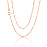 Sterling Silver Rose Plated 60 Gauge 50cm Curb Dicut Chain