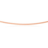 Sterling Silver Rose Plated 60 Gauge 50cm Curb Dicut Chain