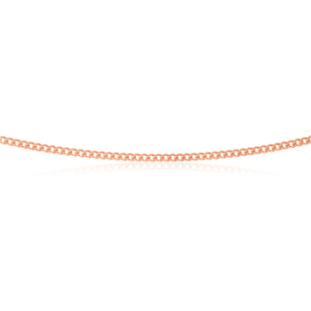 Sterling Silver Rose Plated 60 Gauge 50cm Curb Dicut Chain