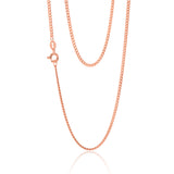 Sterling Silver Rose Plated 60 Gauge 55cm Curb Dicut Chain