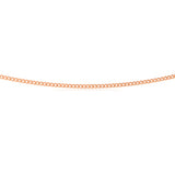 Sterling Silver Rose Plated 60 Gauge 55cm Curb Dicut Chain