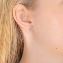 Load image into Gallery viewer, Sterling Silver Snowflake Stud Earrings