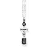 Sterling Silver Thomas Sabo Magic Black Zirconia Deco Pendant with Chain