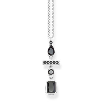 Sterling Silver Thomas Sabo Magic Black Zirconia Deco Pendant with Chain