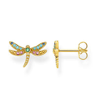 Load image into Gallery viewer, Sterling Silver Gold Plated Thomas Sabo Paradise Dragonfly Stud Earrings