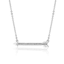 Load image into Gallery viewer, Sterling Silver Zirconia Arrow Pendant on 43cm Chain