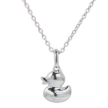 Load image into Gallery viewer, Sterling Silver 1 Diamond Duck Pendant on 45cm Silver Chain