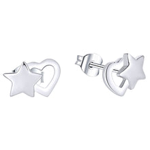 Load image into Gallery viewer, Sterling Silver Heart and Star Stud Earring