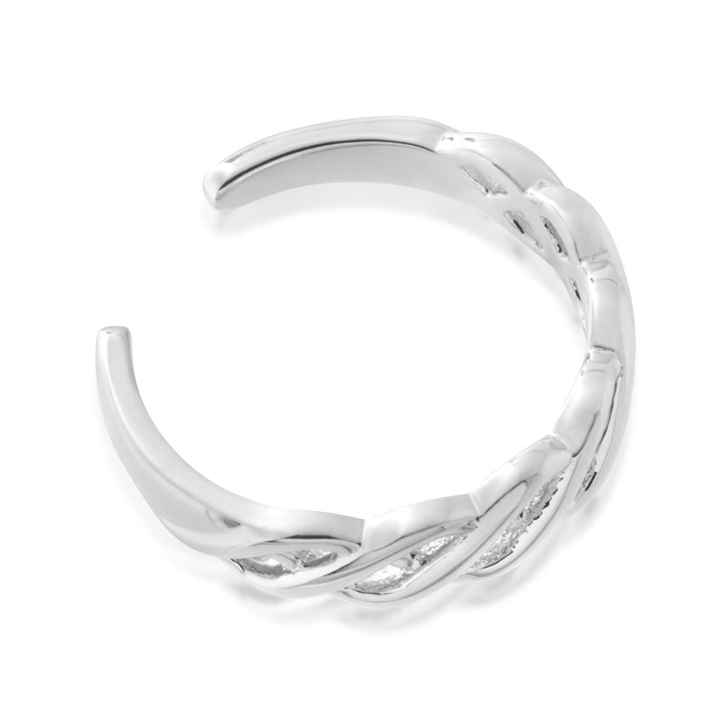 Sterling Silver Toe Ring Plait