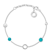 Load image into Gallery viewer, Sterling Silver Thomas Sabo Charm Club Turquoise Bracelet 15-19cm