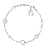 Sterling Silver Thomas Sabo Charm Club Rose Quartz Bracelet 15-19cm