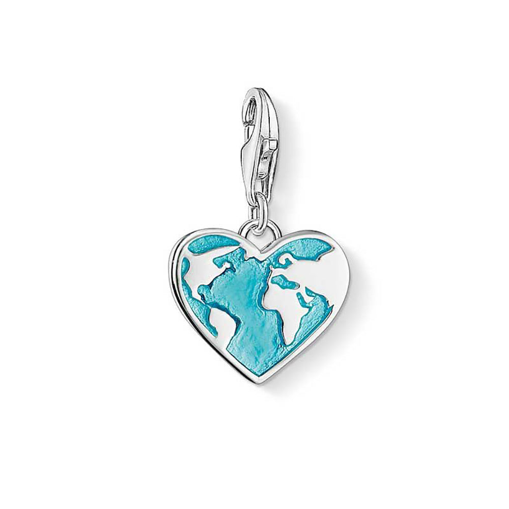 Sterling Silver Thomas Sabo Charm Club Heart of the World