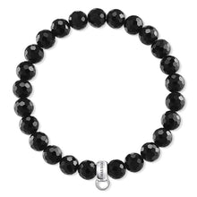 Load image into Gallery viewer, Sterling Silver Thomas Sabo Charm Club Black Obsidian Bracelet 16.5cm