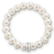 Load image into Gallery viewer, Sterling Silver Thomas Sabo Charm Club Fresh Water Pearl Bracelet 18cm