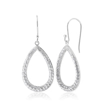 Load image into Gallery viewer, Sterling Silver 1x Diamond and Zirconia Drop Earrings