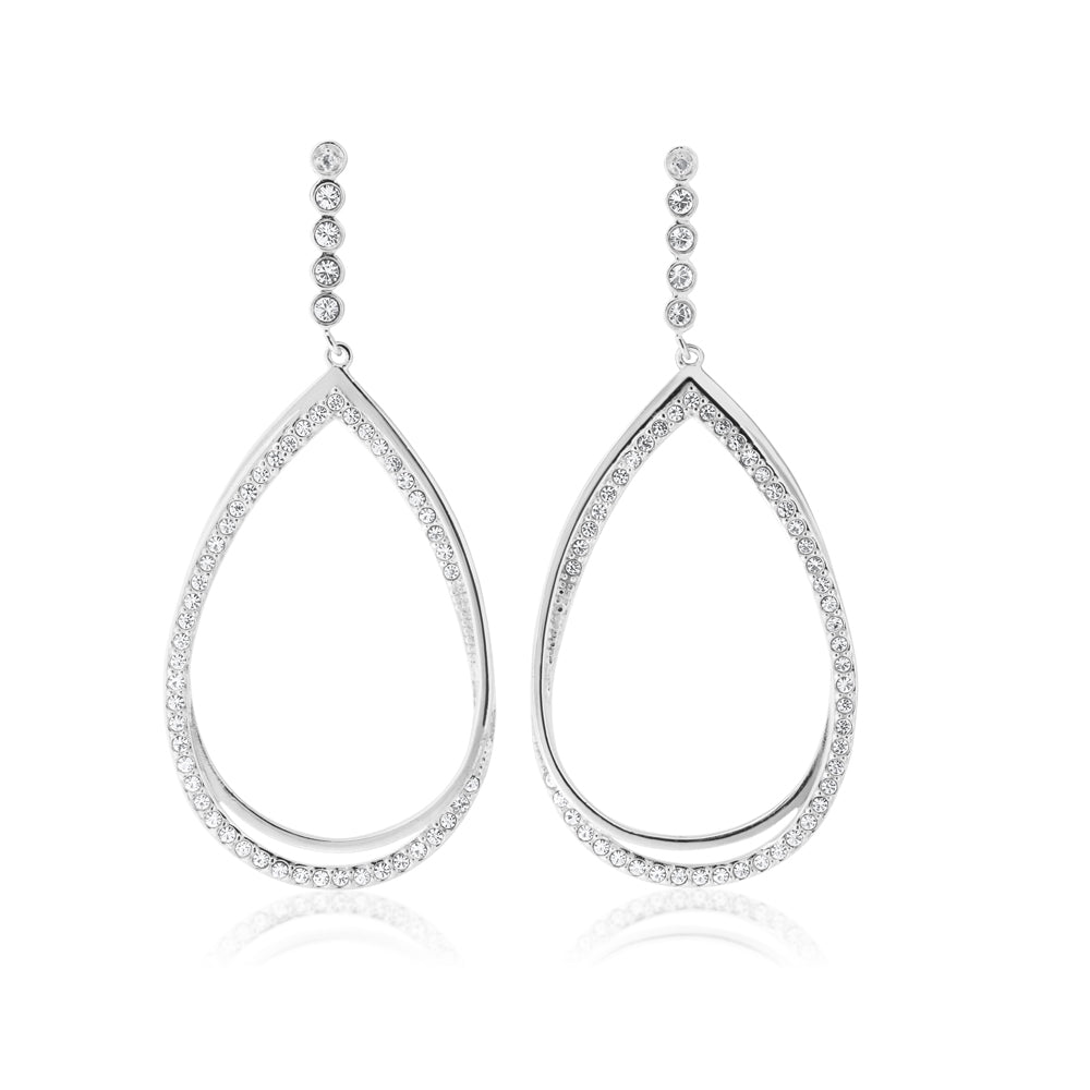 Sterling Silver 1x Diamond and Zirconia Stud Drop Earrings