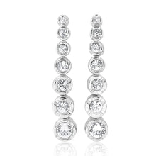 Load image into Gallery viewer, Sterling Silver 1x Diamond and Zirconia Graduated Drop Earrings