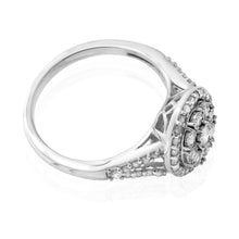Load image into Gallery viewer, Silver 1/2 Carat Cluster Dress Ring with 50 Brilliant Diamonds