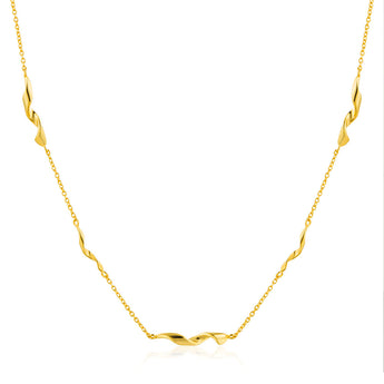 Ania Haie Gold Plated Sterling Silver Twister Helix 38cm Necklace