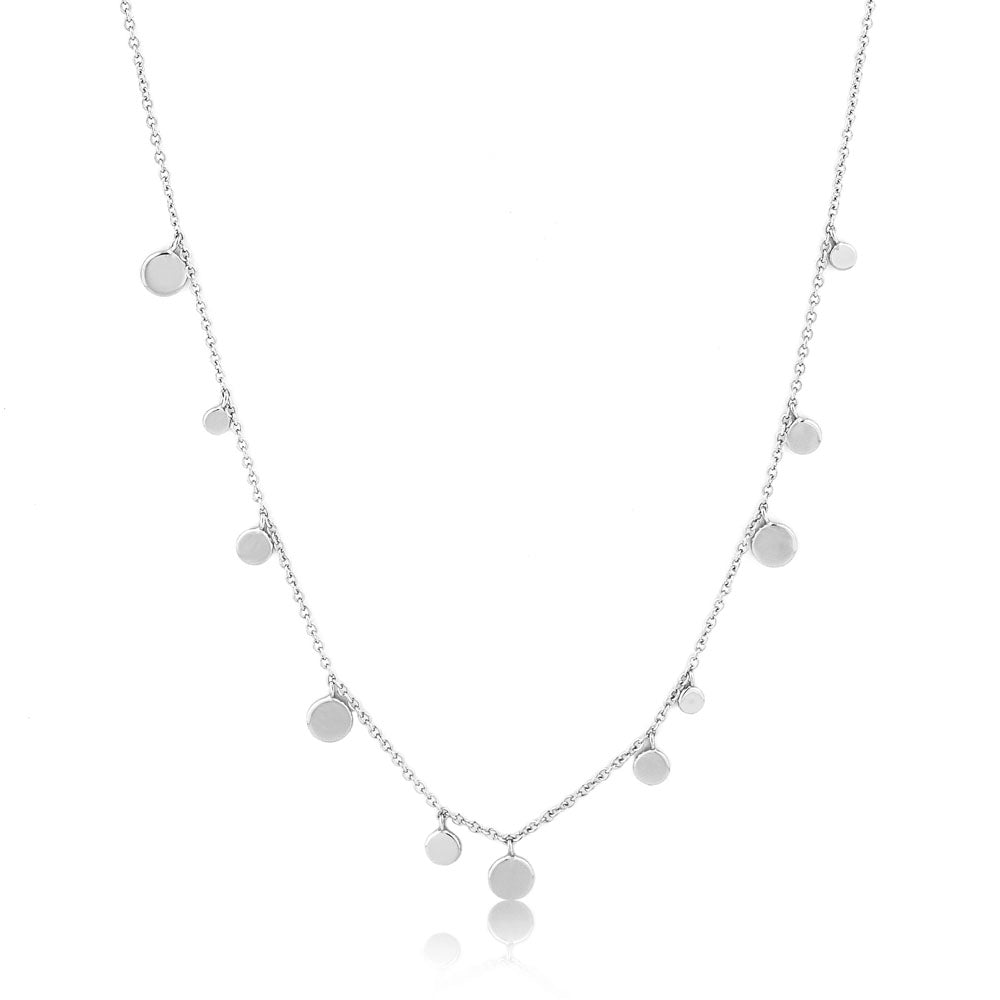 Ania Haie Sterling Silver Geometry Class Mixed Disk Necklace