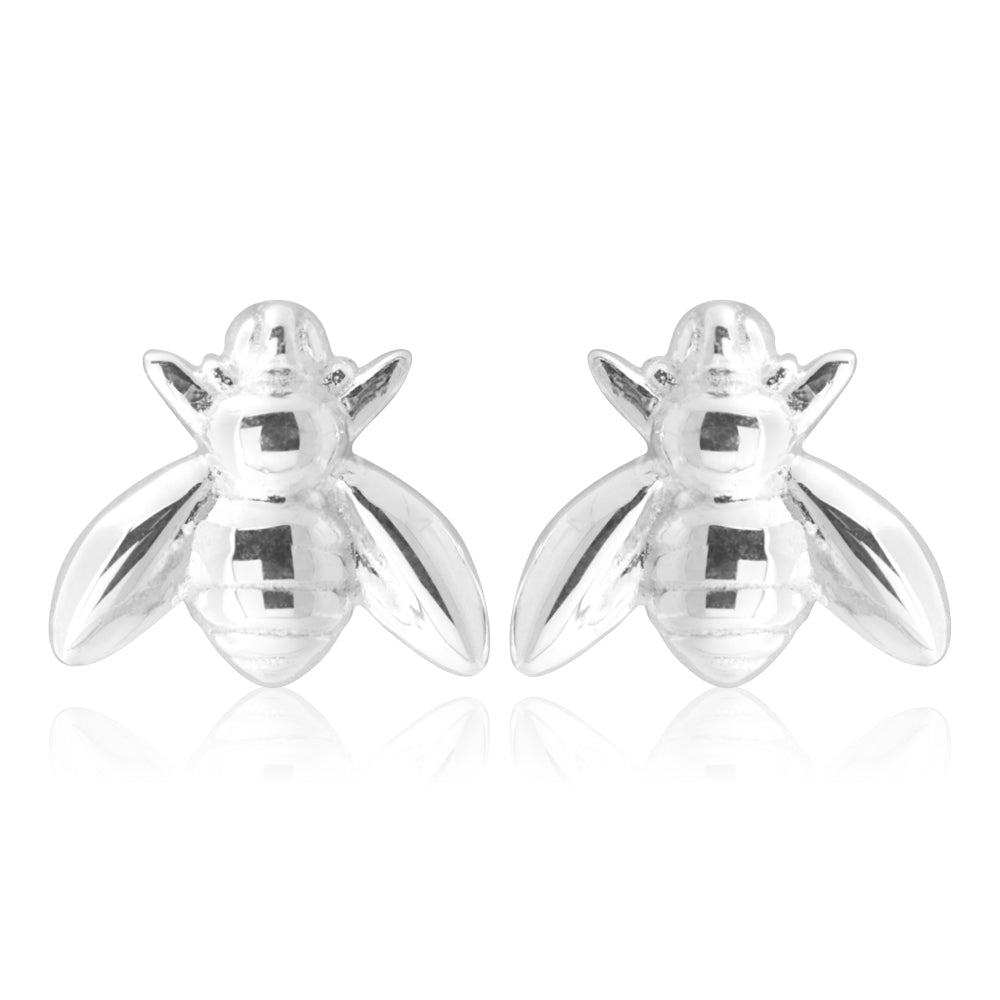 Sterling Silver Fly Stud Earrings