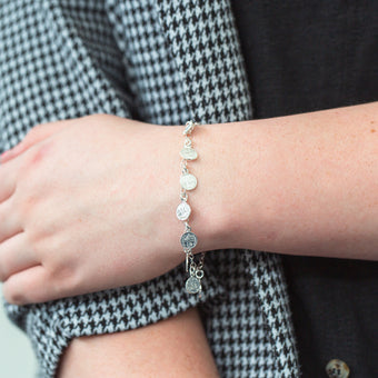 Sterling Silver 19cm Multi Coin Bracelet