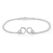Load image into Gallery viewer, Sterling Silver 19cm Double Strand Infinity Bracelet