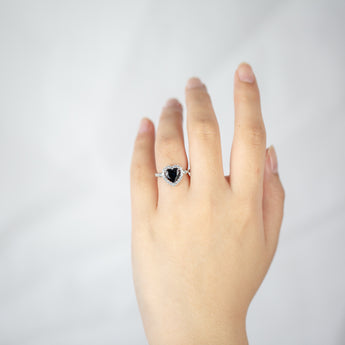 Sterling Silver Zirconia Heart Ring