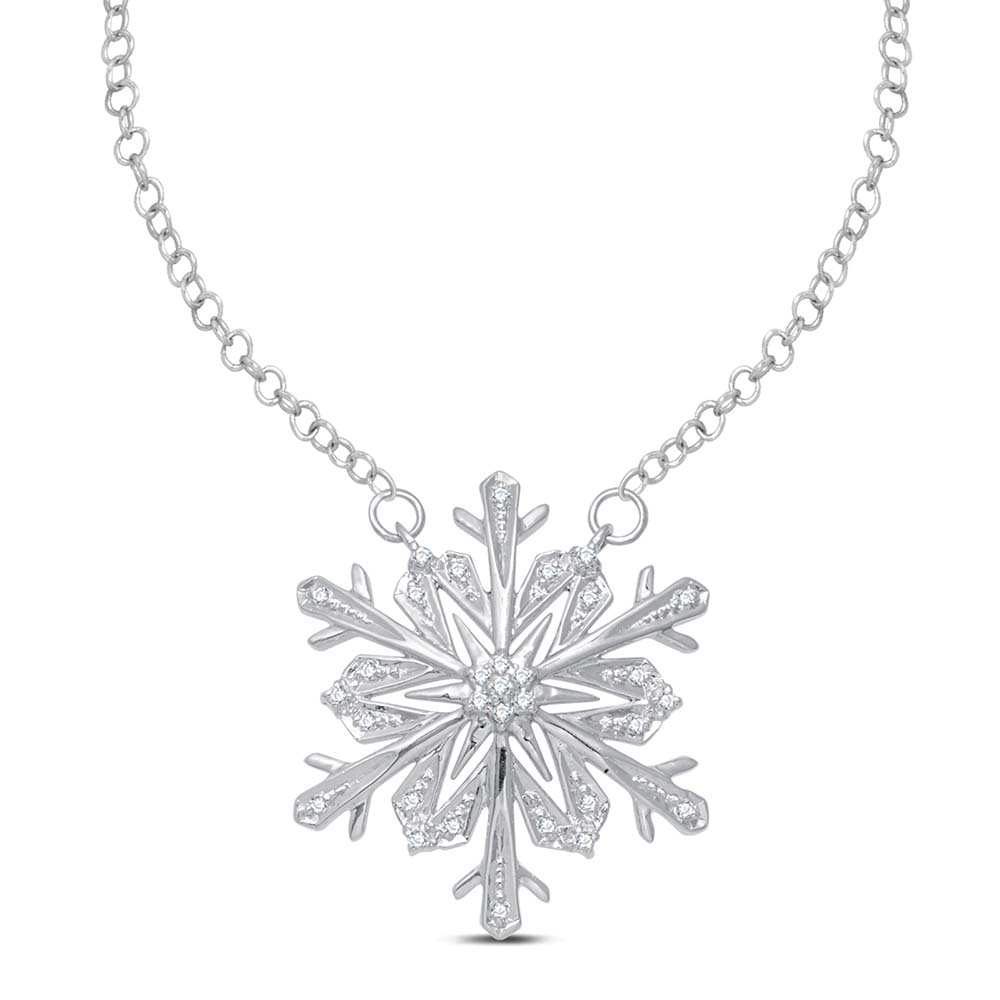 Luminesce Laboratory Grown Diamond Silver Snowflake Pendant