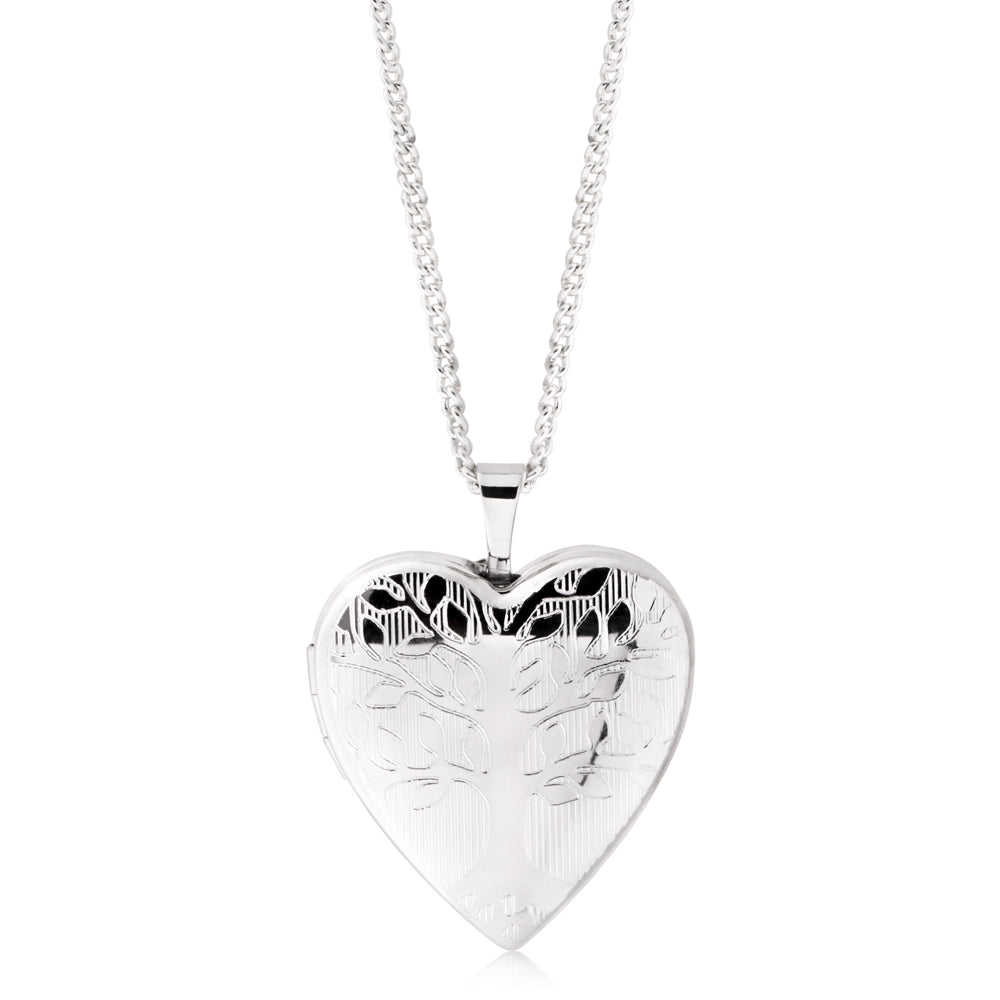 Sterling Silver 20mm Tree of Life Heart Locket