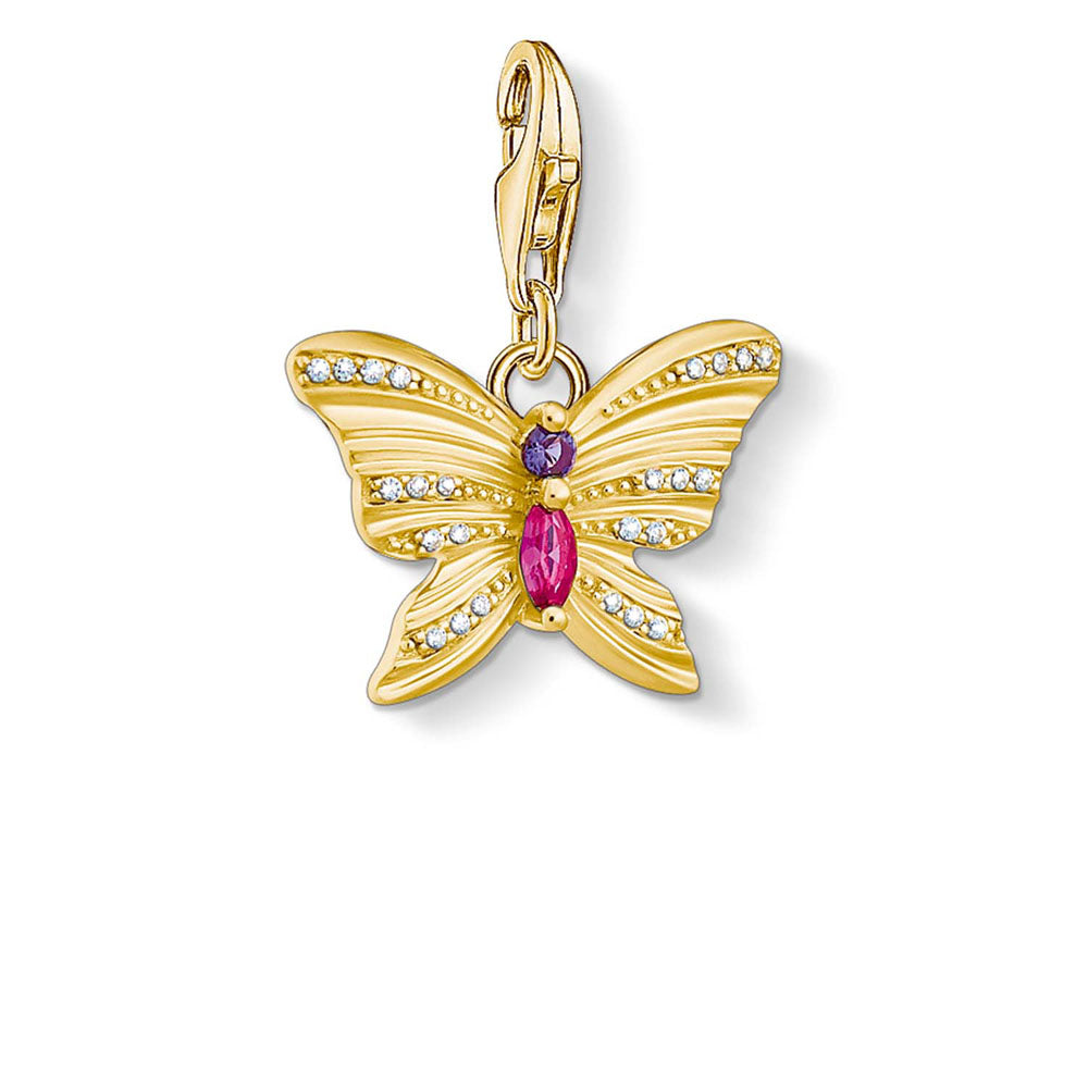 Thomas Sabo Gold Plated Sterling Silver Charm Club Butterfly