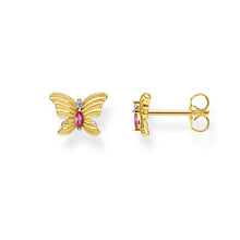 Load image into Gallery viewer, Gold Plated Sterling Silver Thomas Sabo Magic Garden Butterfly Studs